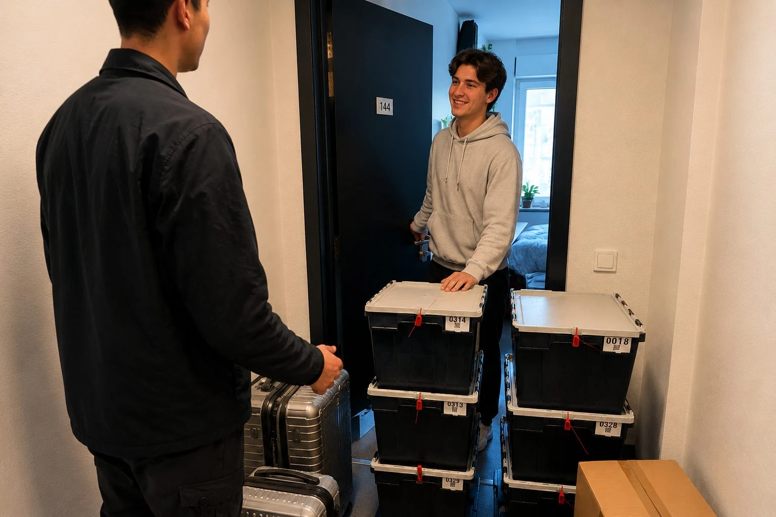Livraison Boxferm de caisses de stockage dans une résidence étudiante
